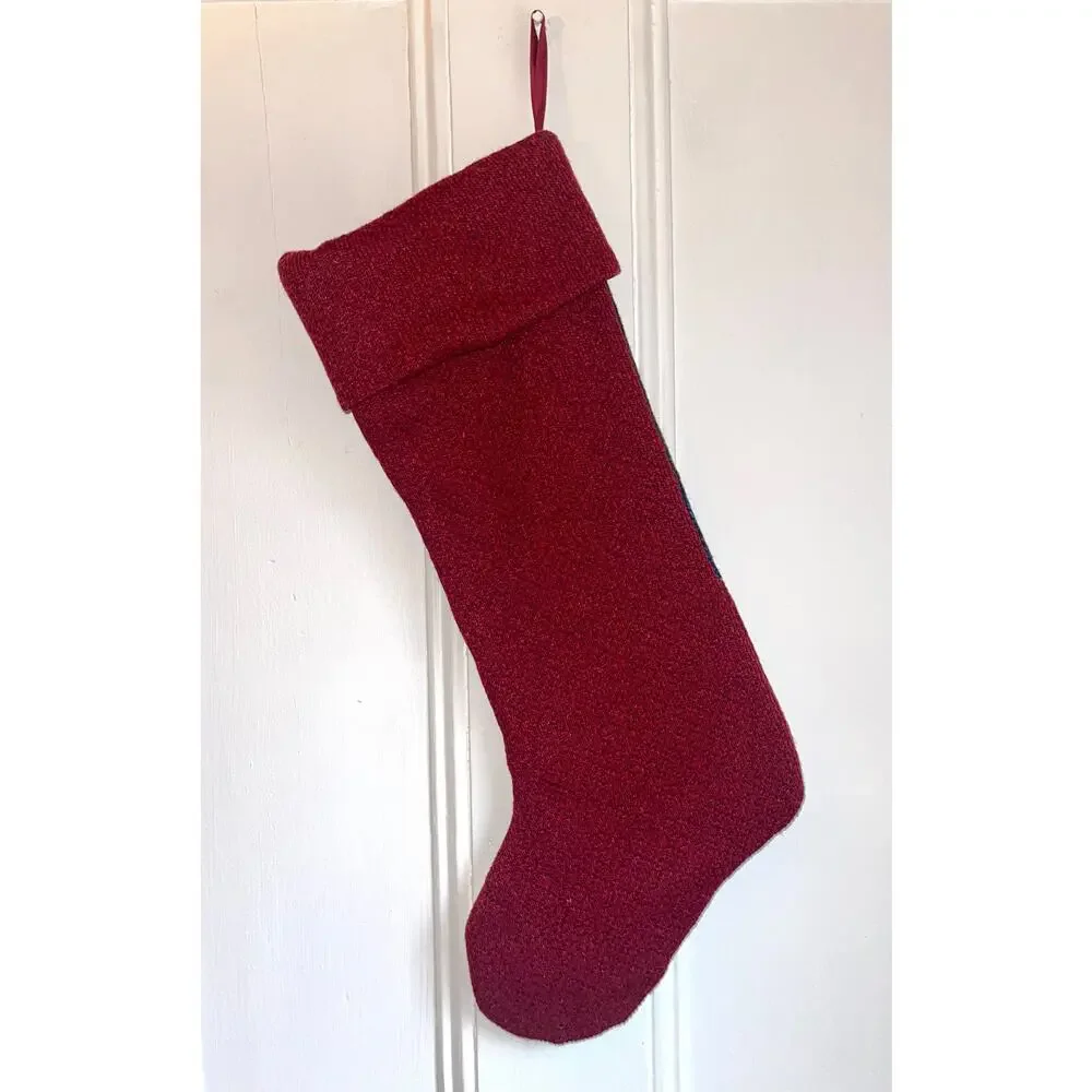 Prima Creations Christmas Stocking with Patchwork Christmas Tree and Yellow Star